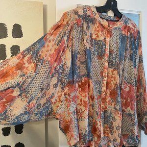 Pilcro Printed Batwing Blouse